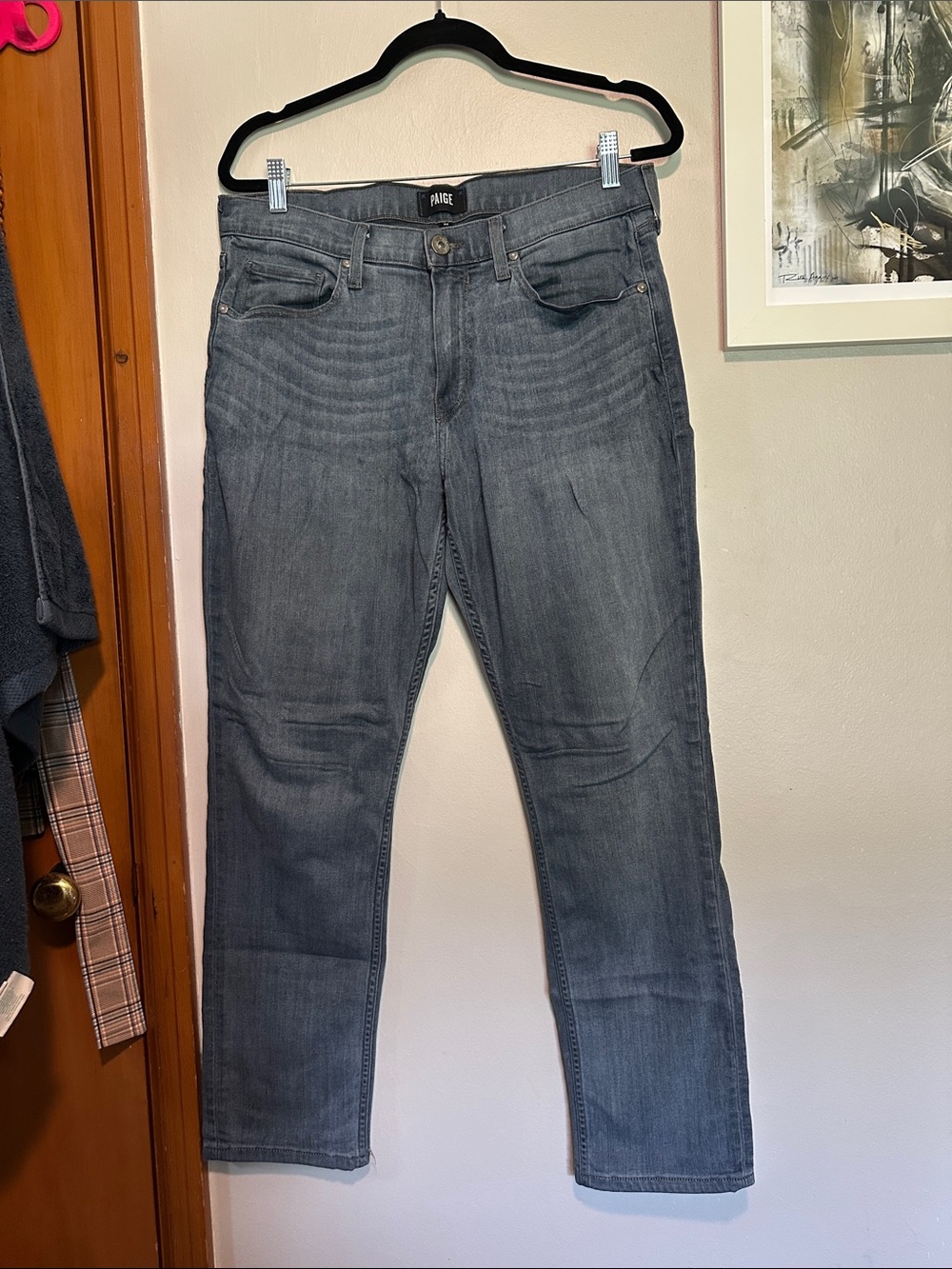 PAIGE Men's Gray Straight Jeans